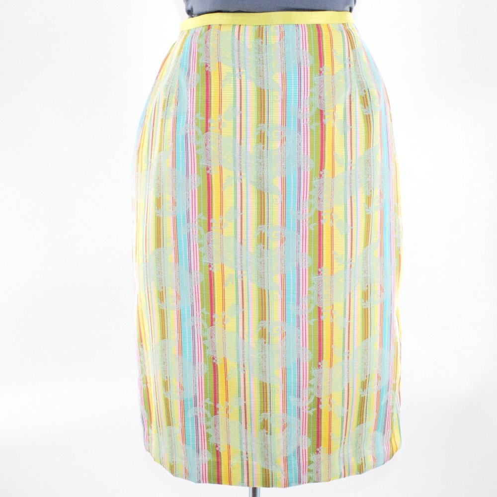 Cynthia Steffe Stripes/Paisley Pencil Skirt 6 EUC